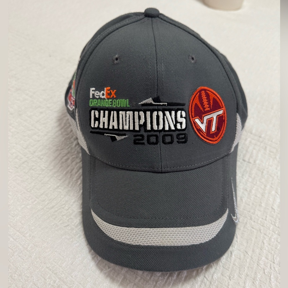 Vtg  Nike Virginia Tech Hat Cap FedEx 75th NCAA 2009Orange Bowl Champions Hokies